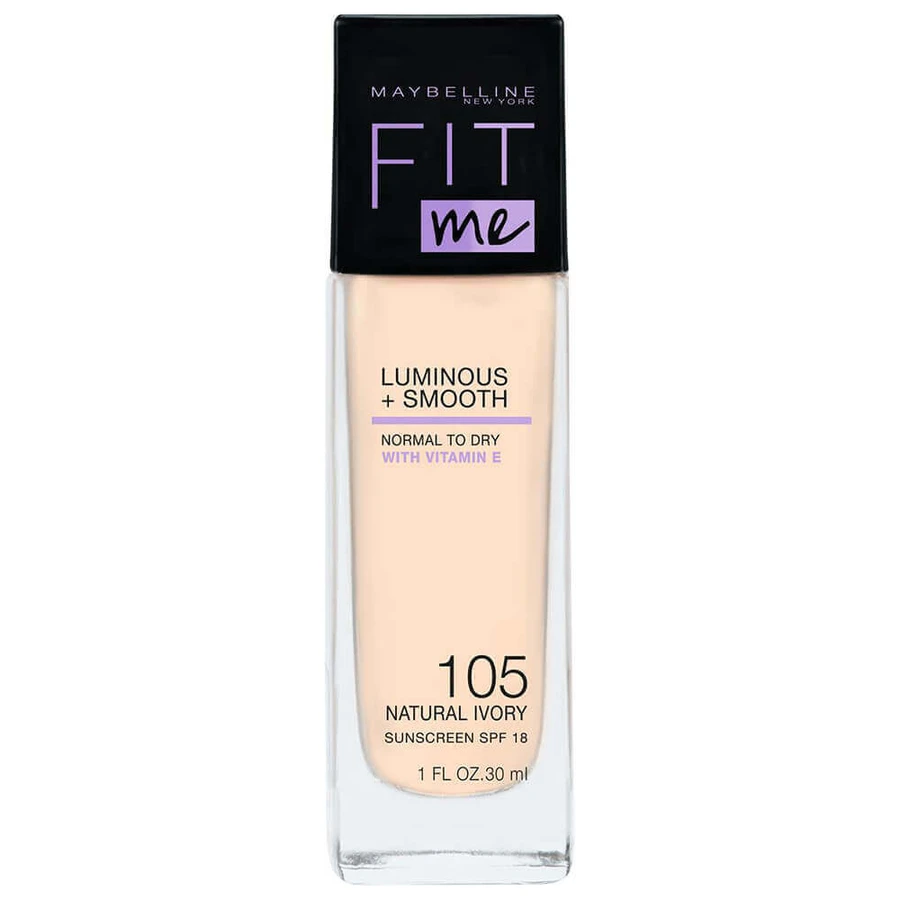 Maybelline Fit Me Luminous + Smooth Освітлюючий тональний крем 105 Natural Ivory, 30 мл: ціни та характеристики