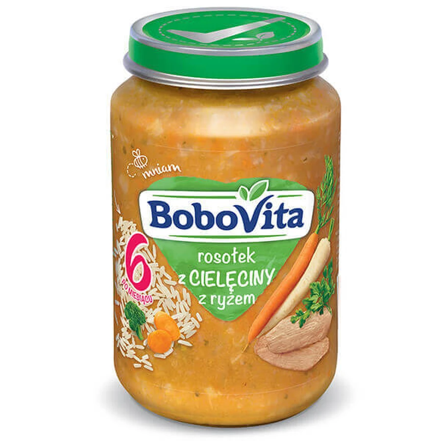 BoboVita Суп нежный на телячьем бульоне с рисом, после 6 месяцев, 190 г: цены и характеристики
