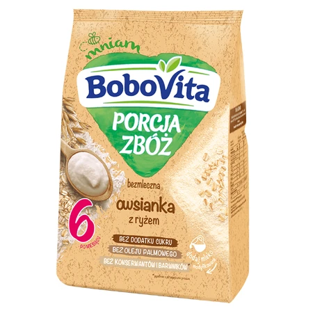 BoboVita Porcja Zbóó Вівсяна каша з рисом, безмолочна, без додавання цукру, після 6 місяців, 170 г: ціни та характеристики