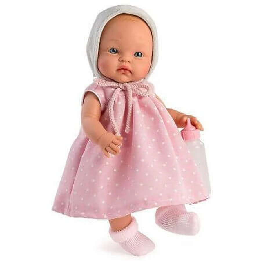 Baby Alex Кукла-младенец в розовом платье и с бутылочкой, +3 года, 36 см, Асивиль: цены и характеристики
