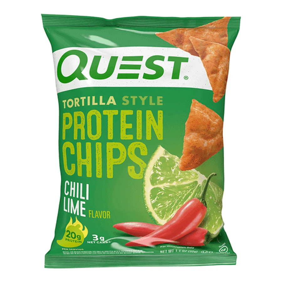 Протеїнові чіпси Quest Tortilla, протеїнові чіпси, зі смаком чилі та лайма, 32 г: ціни та характеристики
