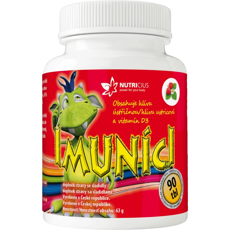 Nutricius IMUNICI Вешенка с витамином D3 для детей со вкусом клубники 90 таблеток: цены и характеристики