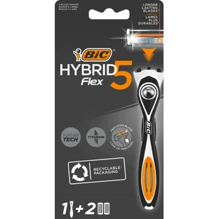 Гибридная бритва BIC Flex5 + 2 заправки, 1 шт.