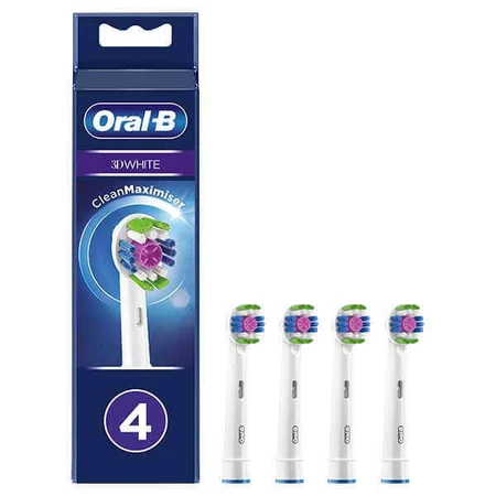 Oral-B 3D White, змінні щетинки для електричної зубної щітки Clean Maximiser, EB4 3DW, 4 штуки: ціни та характеристики