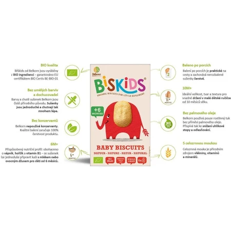 Belkorn BISkids Органическое детское цельнозерновое печенье Натуральное 6M+ 120 г: цены и характеристики