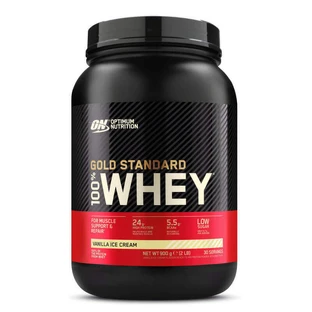 Порошок сывороточного протеина Whey Gold Standard Ванильное мороженое, 900 г, Optimum Nutrition
