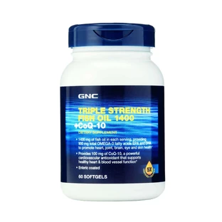 Gnc Triple Strength Fish Oil 1400 + Coq-10, Рыбий жир и коэнзим Q-10, 60 капс