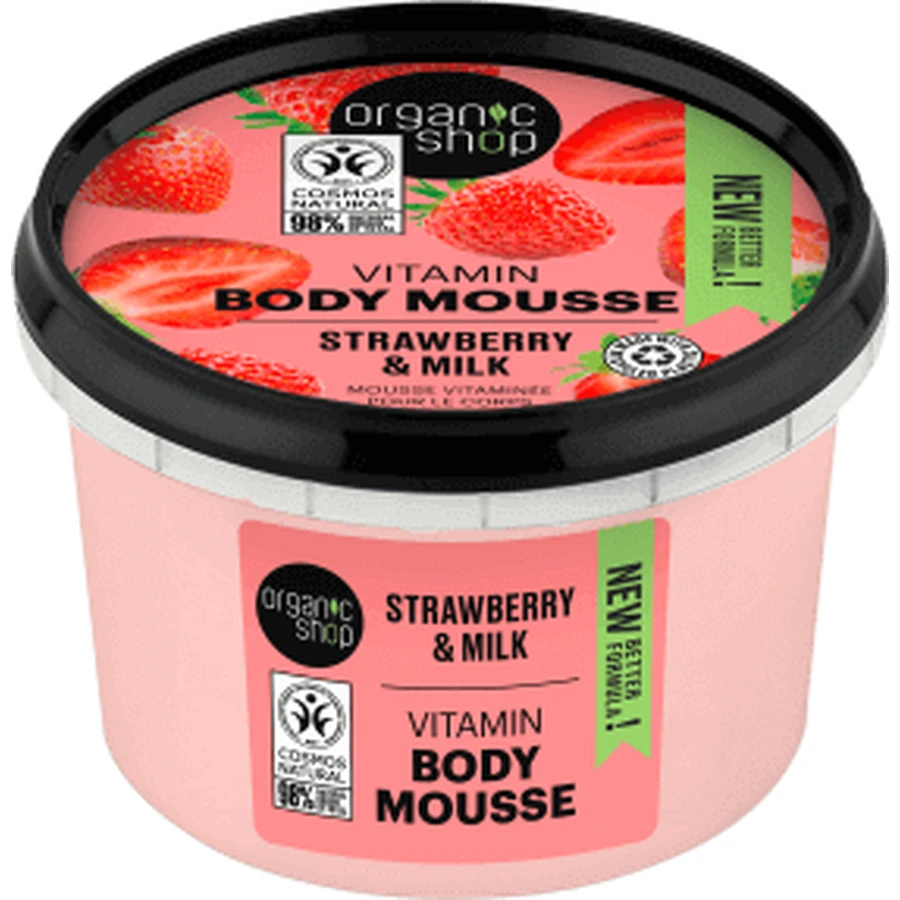 Полунично-йогуртовий мус для тіла Organic Shop, 250 мл: ціни та характеристики