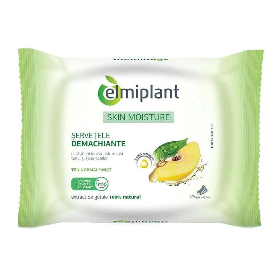 Очищающие салфетки Skin Moisture для нормальной и комбинированной кожи, 25 штук, Elmiplant: цены и характеристики