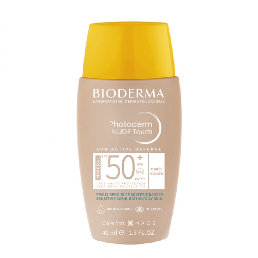 Флюїд для обличчя та тіла Bioderma Photoderm Nude Touch Golden Mineral SPF50+, 40 мл: ціни та характеристики