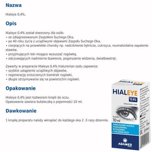 Hialeye 0,4%, увлажняющие глазные капли, 10 мл