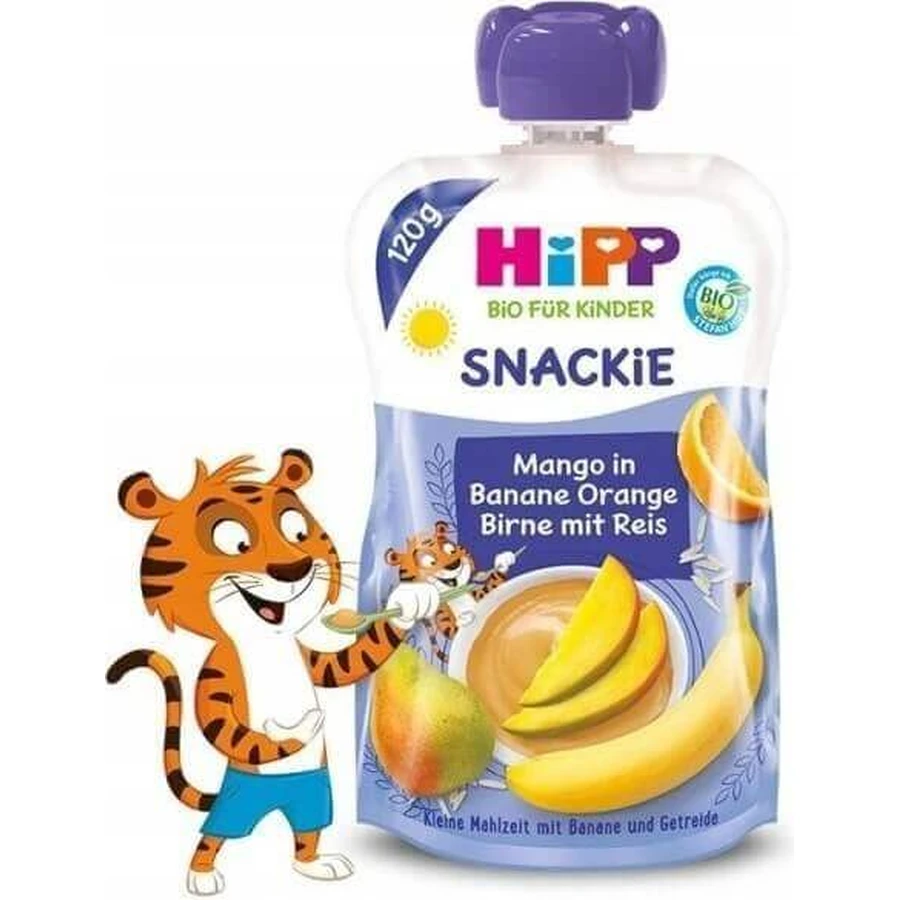 HiPP BIO KINDER Банан Апельсин Груша Груша Манго Рис 1×120 г, фрукти та злаки, 12м+.: ціни та характеристики