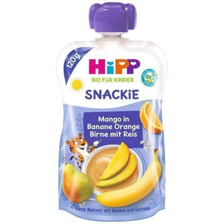 HiPP BIO KINDER Банан Апельсин Груша Груша Манго Рис 1×120 г, фрукти та злаки, 12м+.: ціни та характеристики