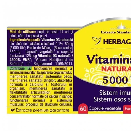 Detrix Forte Herbagetica Вітамін D3 5000 МО, 120 капсул: ціни та характеристики