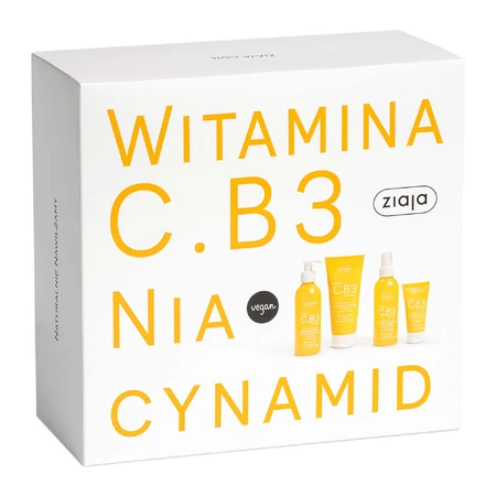 Набір Ziaja Vitamin C.B3 Niacinamide, крем для пробудження, 50 мл + лосьйон для тіла, 200 мл + тонік, 190 мл + гель для вмивання, 190 мл: ціни та характеристики