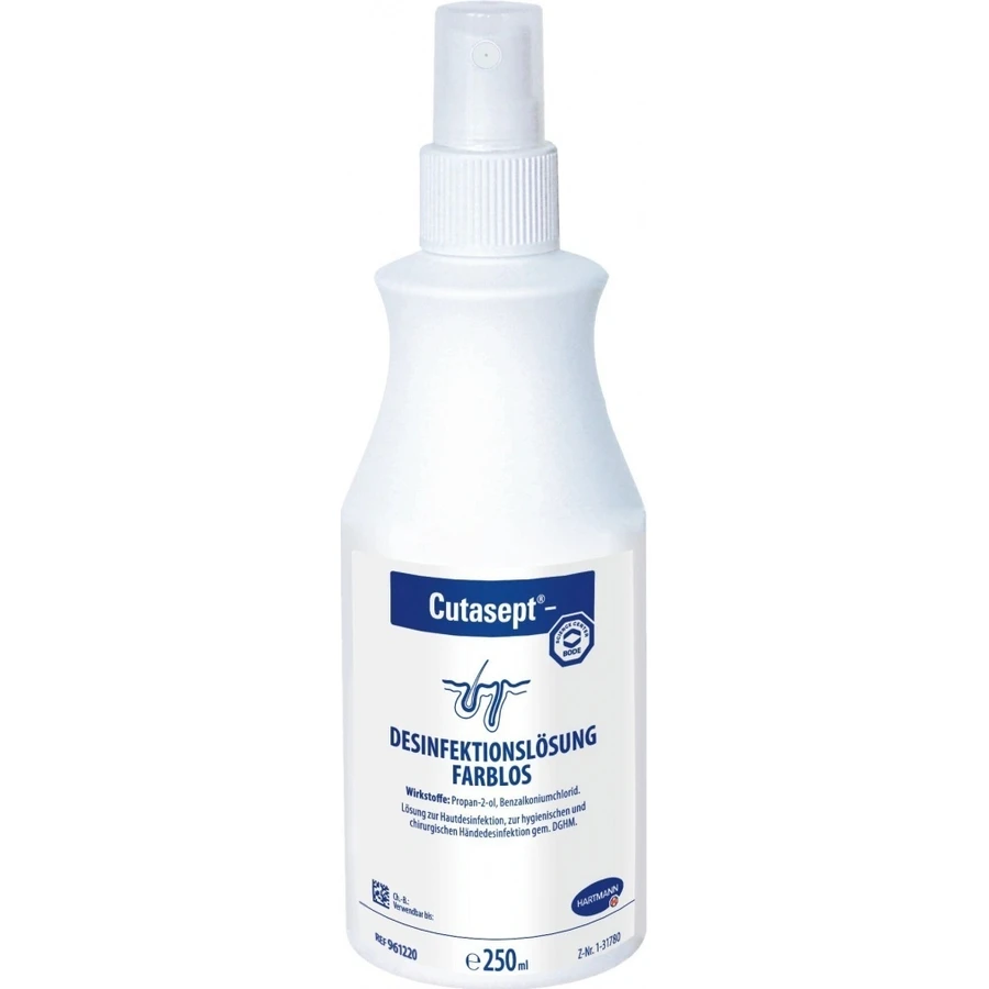 Hartmann BODE Cutasept F Spray 1×250 мл, бесцветное спиртовое дезинфицирующее средство для ванных комнат: цены и характеристики