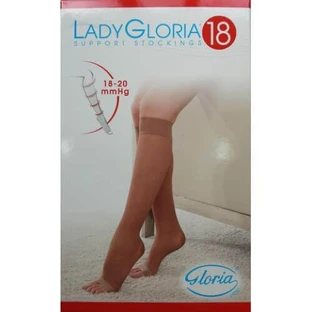 Панчохи до колін з відкритим носком №2, чорні, Lady Gloria