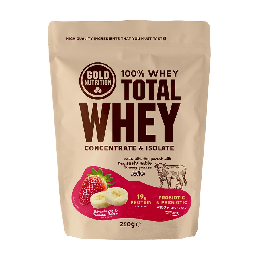 Total Whey Protein Powder полуниця та банани, 260 г, Gold Nutrition: ціни та характеристики