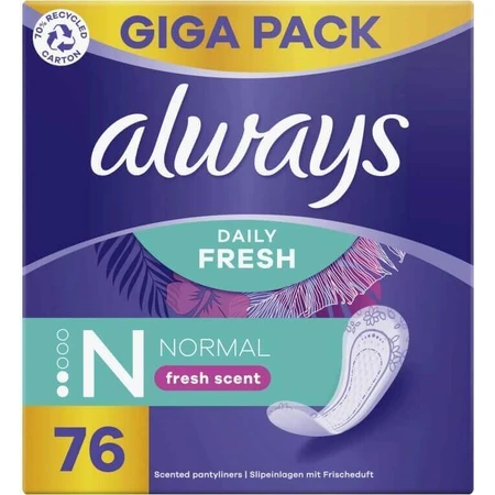 Always Intimates 76шт Нормальний свіжий аромат 1×74 шт, інтимні гігієнічні прокладки: ціни та характеристики
