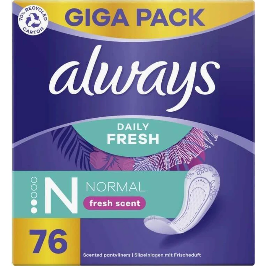 Always Intimates 76шт Нормальний свіжий аромат 1×74 шт, інтимні гігієнічні прокладки: ціни та характеристики