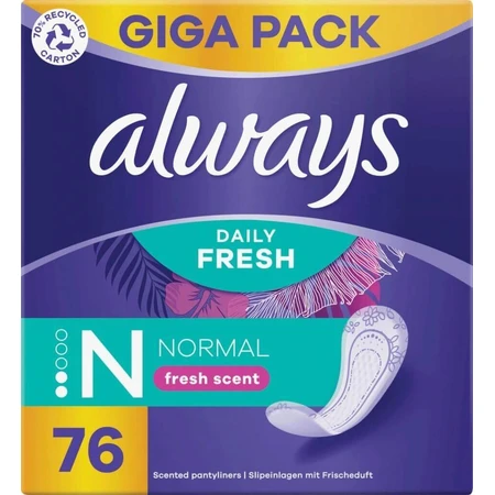 Always Intimates 76шт Нормальний свіжий аромат 1×74 шт, інтимні гігієнічні прокладки: ціни та характеристики