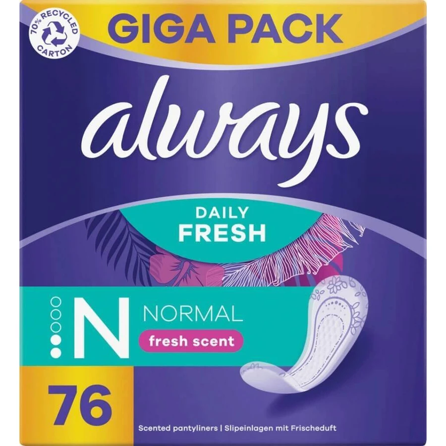 Always Intimates 76шт Нормальний свіжий аромат 1×74 шт, інтимні гігієнічні прокладки: ціни та характеристики