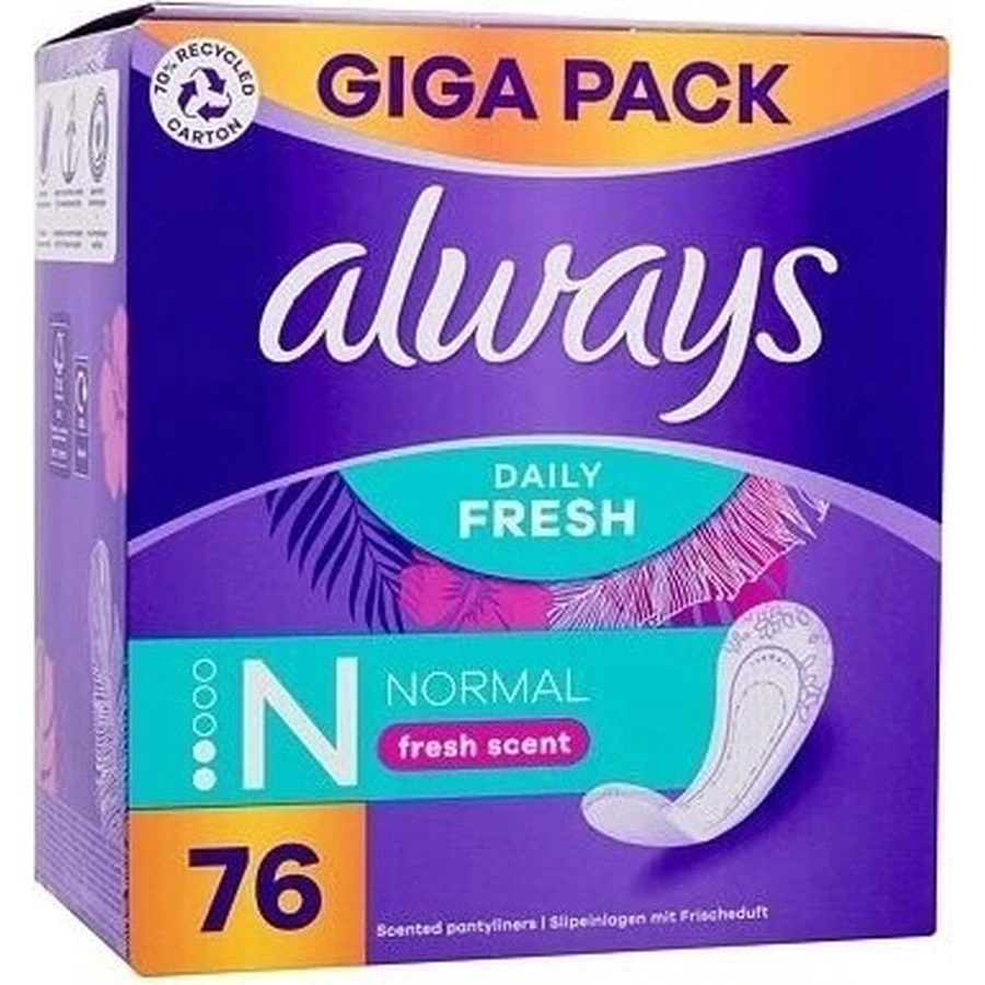 Always Intimates 76шт Нормальний свіжий аромат 1×74 шт, інтимні гігієнічні прокладки: ціни та характеристики