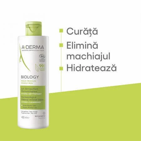 A-Derma Biology Зволожуюче очищувальне молочко, 400 мл: ціни та характеристики