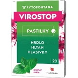 Пастилки VIROSTOP м'ятні 1×20 шт, дієтична добавка для горла, глотки та голосових зв'язок