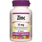 WEBBER NATURALS Цинк 15 мг 1×90 табл, пищевая добавка: цены и характеристики