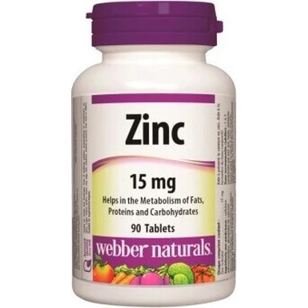 WEBBER NATURALS Цинк 15 мг 1×90 табл, пищевая добавка: цены и характеристики