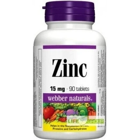 WEBBER NATURALS Цинк 15 мг 1×90 табл, пищевая добавка: цены и характеристики