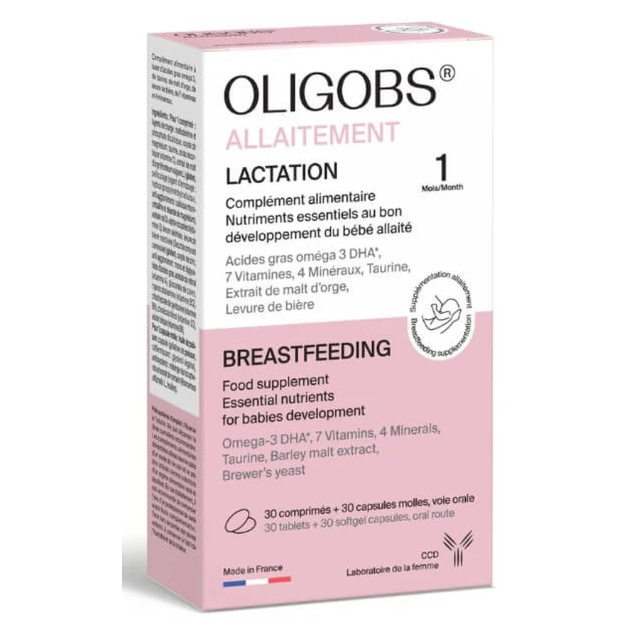 Олигобс Грудное вскармливание МББ Омега 3 Laboratoire CCD Oligobs Breastfeeding MBB Omega 3, 30 таблеток + 30 капсул: цены и характеристики