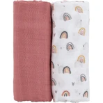 Ковдра з бамбукового мусліну Petite&Mars Misty Rose Rainbow 2в1, 120 х 120 см 2 шт: ціни та характеристики