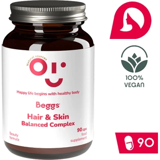 Beggs Сбалансированный комплекс для волос и кожи 90 капсул