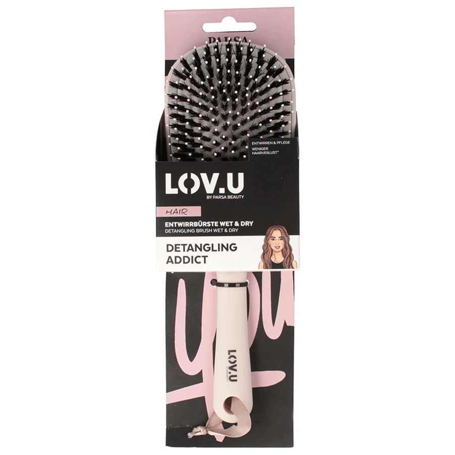 Щетка для волос Paddle LOV.U розовая, 1 штука, Parsa: цены и характеристики