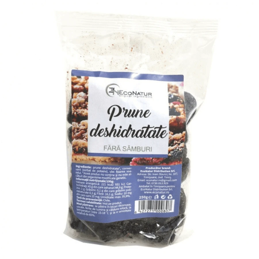 Сливи сушені без кісточок, 250 г, Econatur: ціни та характеристики
