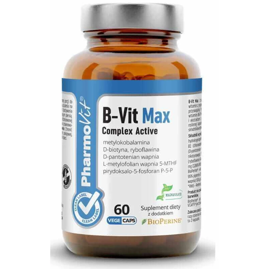 B-Vit Max Complex Active 60 капсул PharmoVit Clean Label: ціни та характеристики