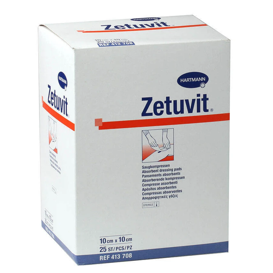 Впитывающие прокладки Zetuvit, 10x10 см (413701), 25 штук, Hartmann: цены и характеристики