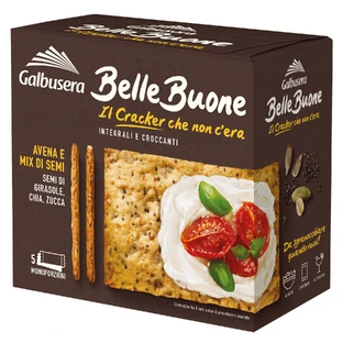 Цільнозернові крекери з сумішшю насіння Bellebuone, 200 г, Galbusera