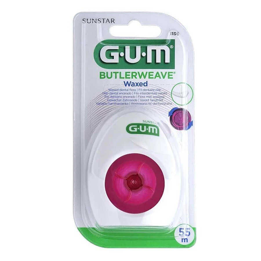 Зубная нить Butlerweave Waxed, 55 м, Sunstar Gum: цены и характеристики