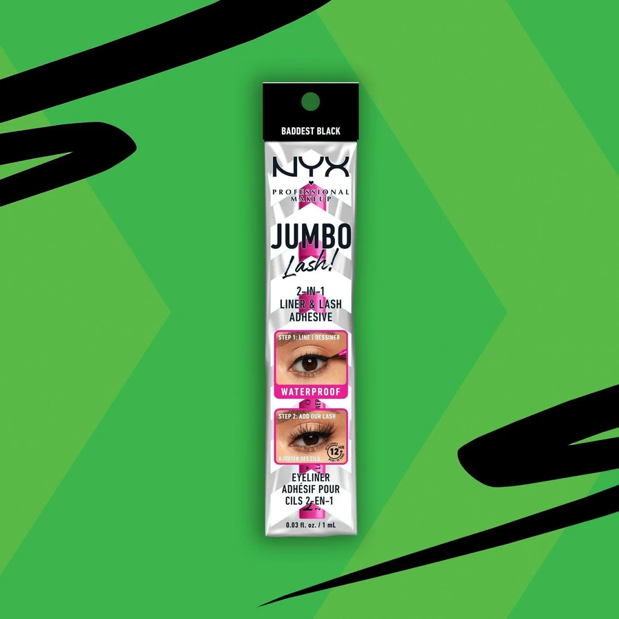 NYX Professional Makeup Jumbo Lash! 2в1 Liner & Lash Adhesive 01 Baddest Black 1 мл: цены и характеристики
