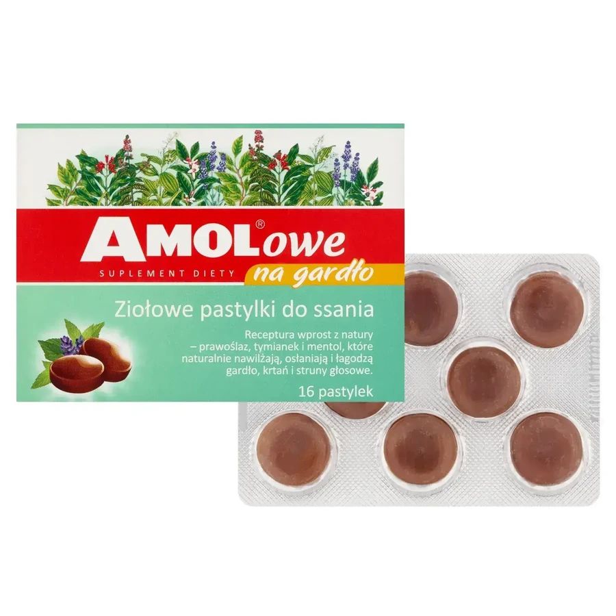 Трав'яні пастилки Orifarm AMOLowe na gardło для розсмоктування, 16 шт.: ціни та характеристики