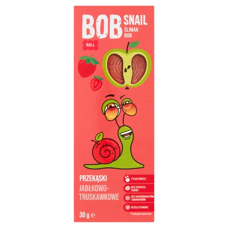 Bob Snail Roll Фруктовая закуска, яблоко, клубника, 30 г: цены и характеристики