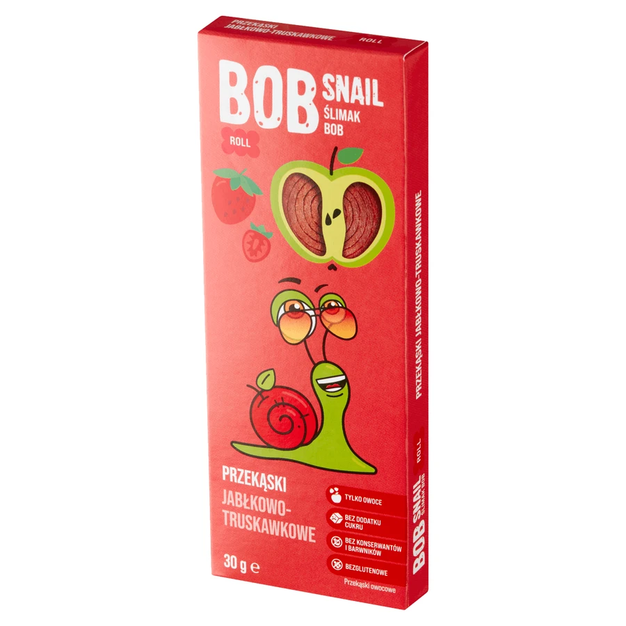 Bob Snail Roll Фруктовая закуска, яблоко, клубника, 30 г: цены и характеристики