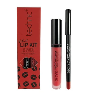 Набор помад и карандашей для губ, Technic, Velvet Lip Kit, Vintage Red