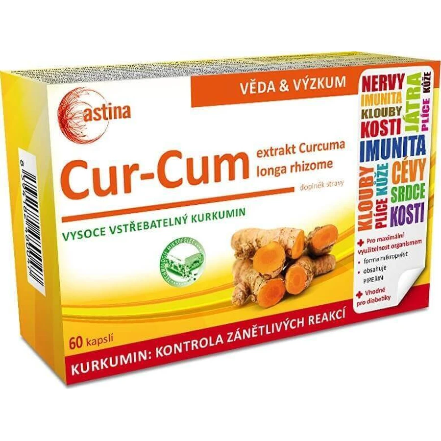 Astina Cur-Cum 1×60 cps, куркумін, що добре засвоюється: ціни та характеристики