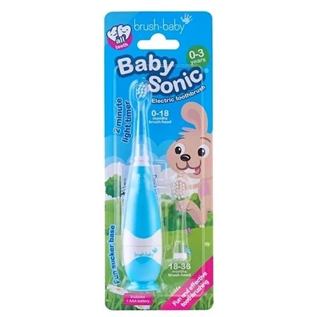Електрична зубна щітка Brush Baby Babysonic 0-3 роки, блакитна: ціни та характеристики