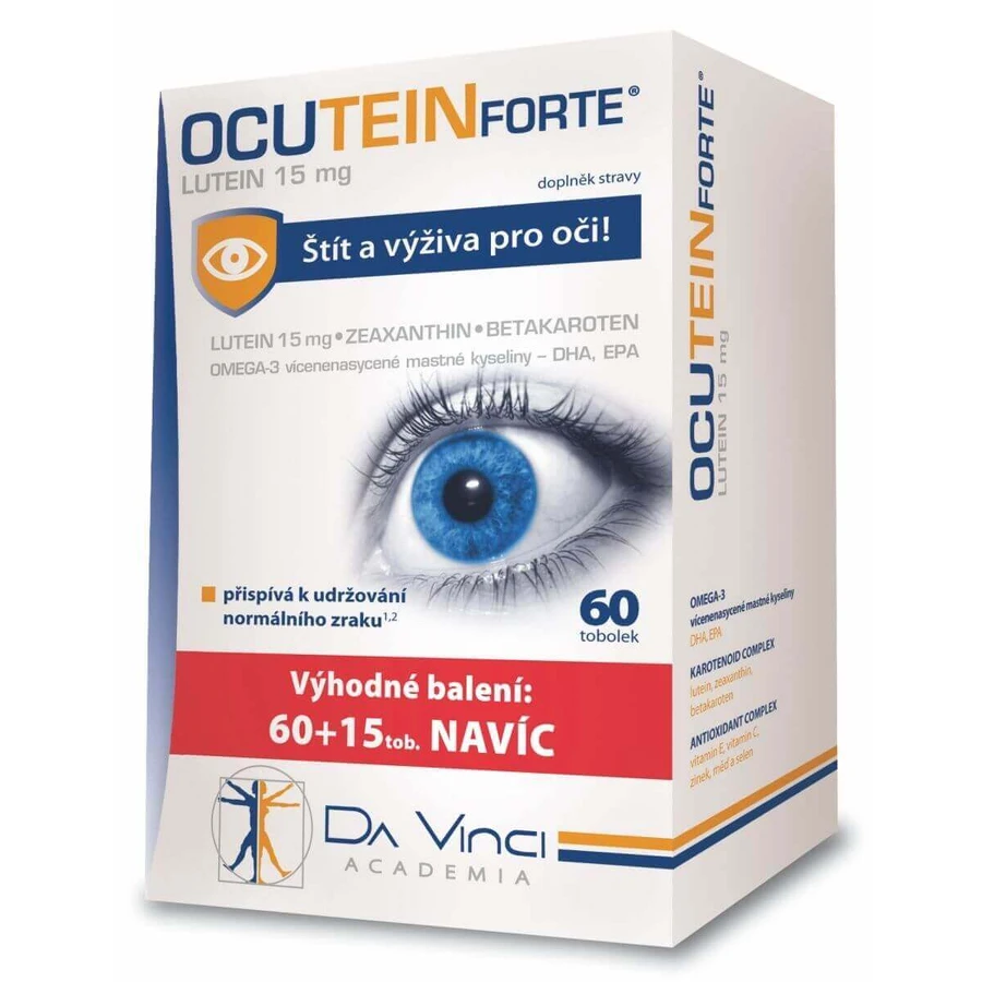 Ocutein FORTE Лютеїн 15 мг - DA VINCI 75 капсул: ціни та характеристики