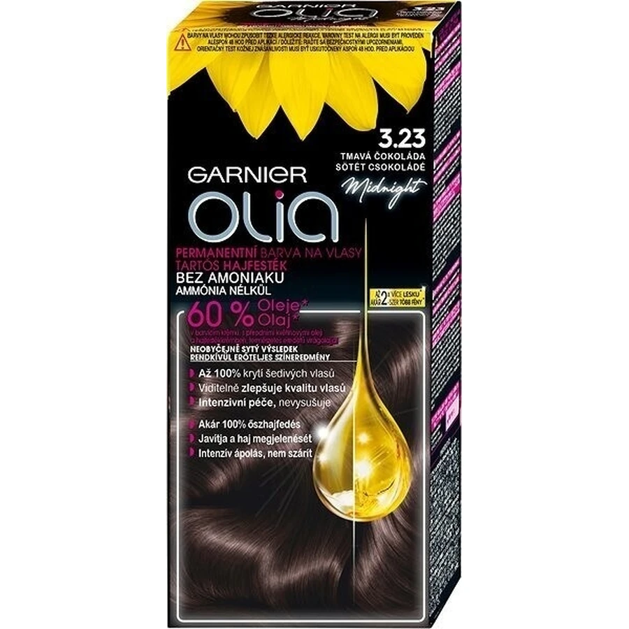Garnier Olia стійка фарба для волосся 3.23 Темний шоколад набір 1×1, перманентна фарба для волосся: ціни та характеристики